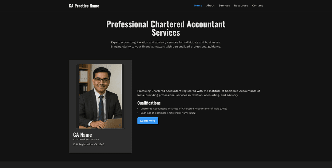 Demo Site 1 - Individual CA Practice